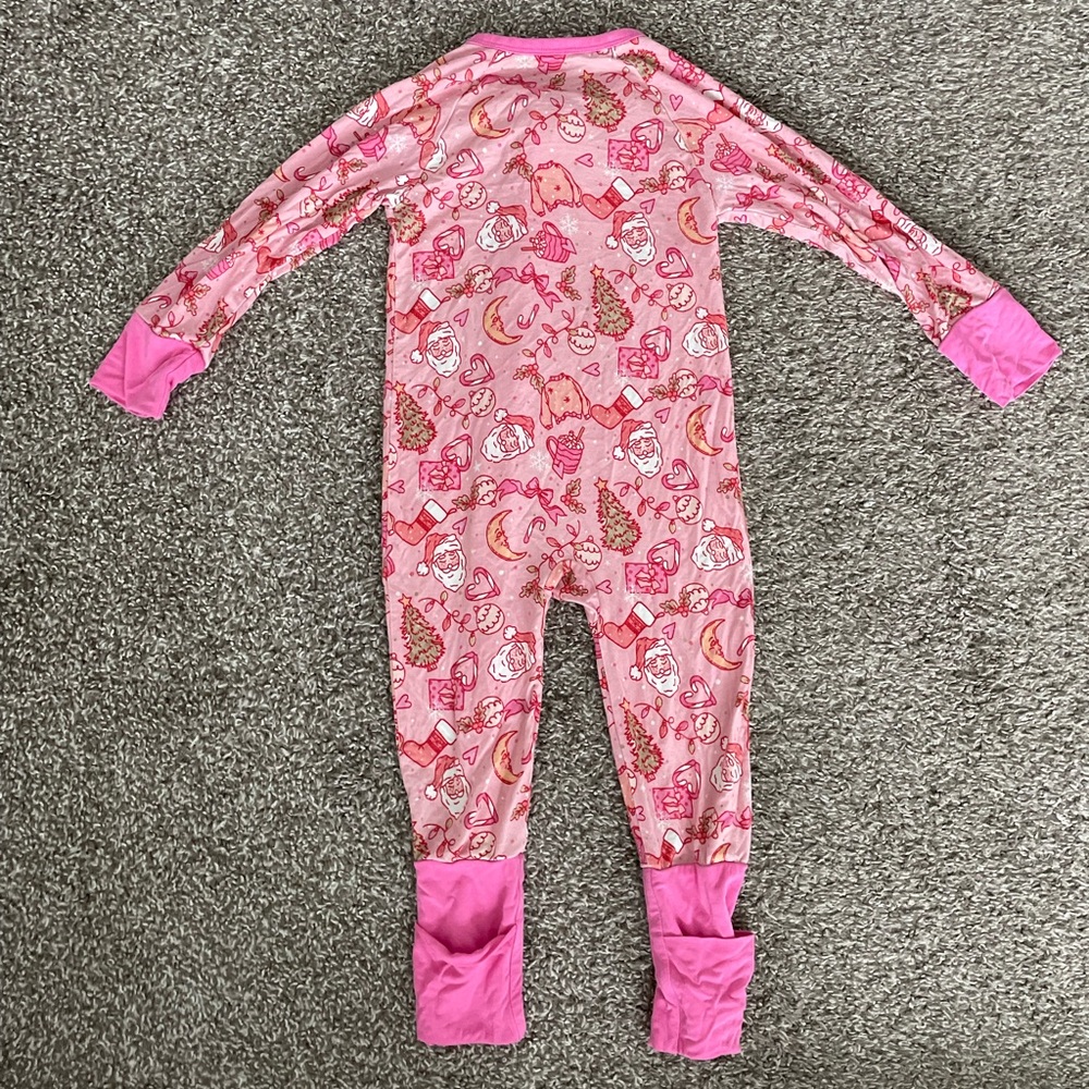 Charming Pink Kids Footie Pajamas - Picture 2 of 3